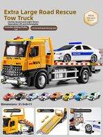 KAKABEIER | Large Metal Tow Truck Toy for Boys Road Rescue Transport Crane