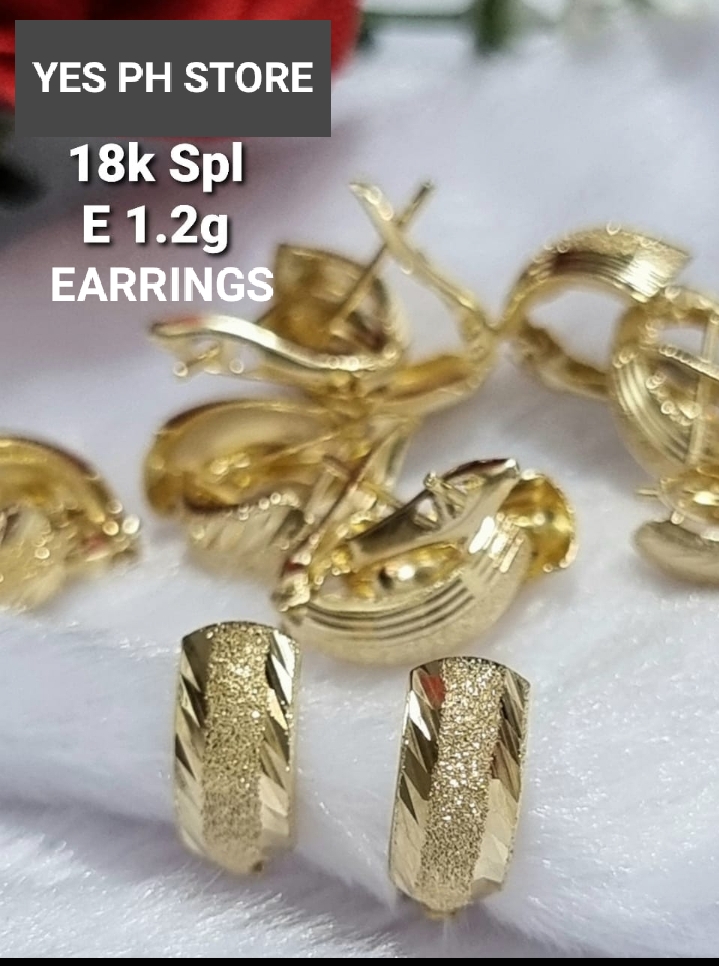 YES PH Legit TUNAY NA GINTO 18K SAUDI GOLD EARRINGS (1.2grams) 100 ...