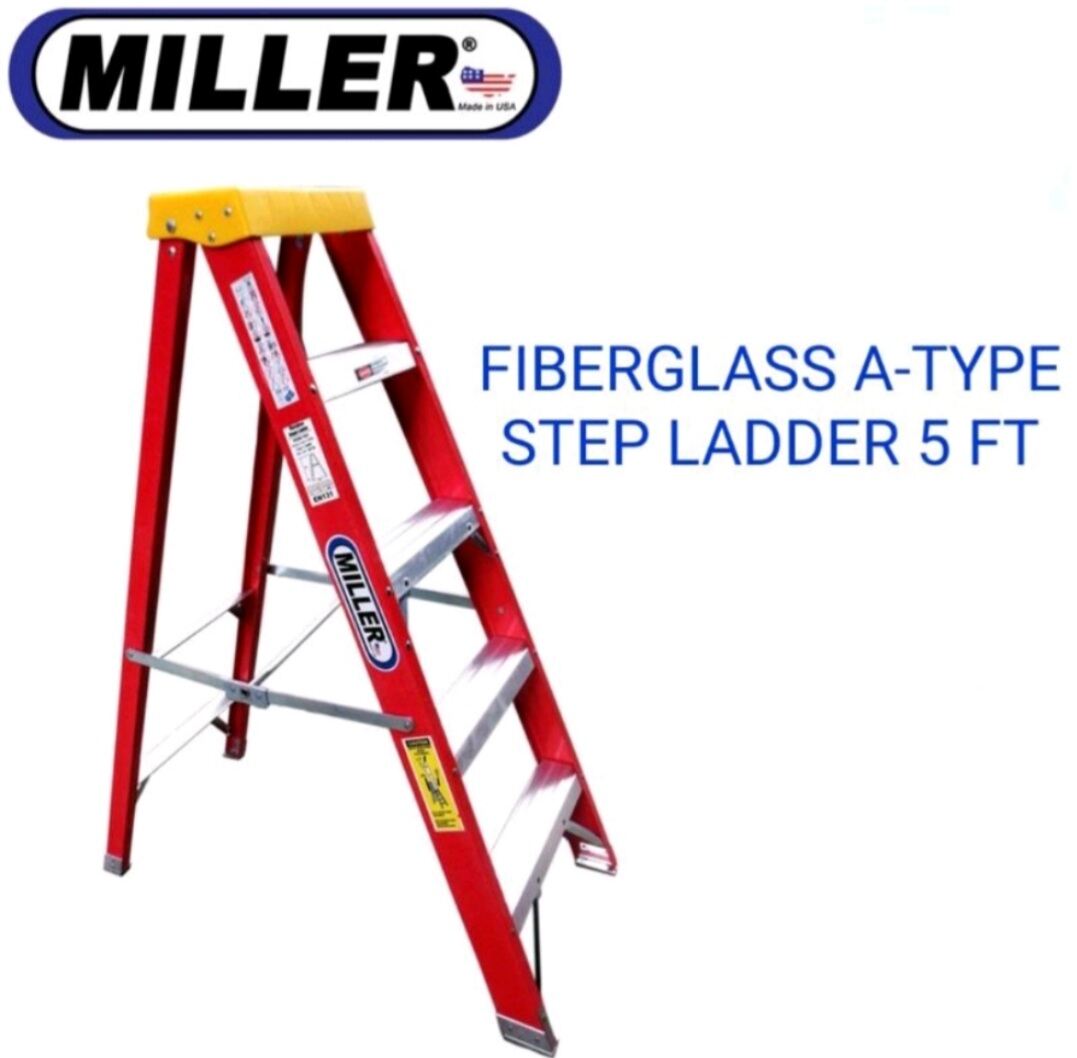 MILLER USA FIBERGLASS ATYPE STEP LADDERS 5 FT (5 STEPS) Lazada PH