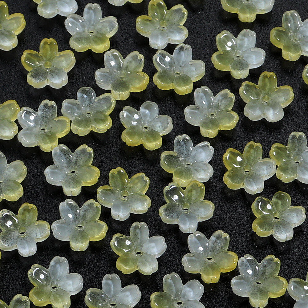 50-100pcs/lot 10.5mm Glass Gradient Loose Bead Cherry Blossom Beads for DIY Jewelry Making Bracelet Necklace Earring Accessories