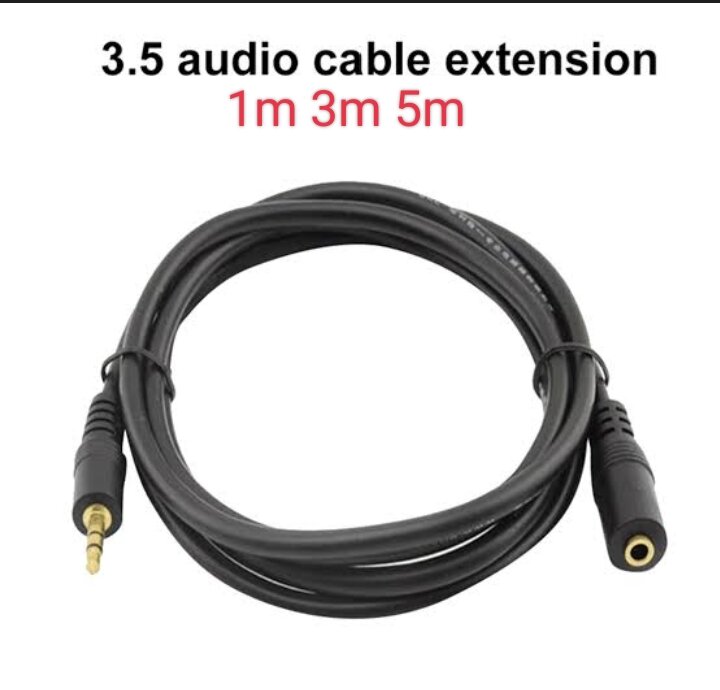 1m 3m 5m STEREO AUDIO HEADPHONE CABLE EXTENSION CORD 3.5mm MALE TO
