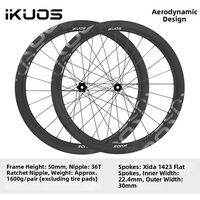 iKUOS Carbon Fiber Road Wheel Set 700C Disc Brake Compatible 50 55 65mm Rim Height Aerodynamic Lightweight Cycling Wheels for Road Bike