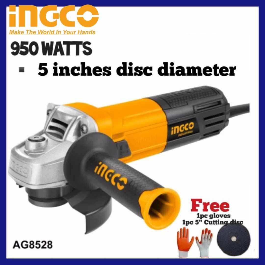 Ingco 5" Angle Grinder 950W with Gloves & Cutting Disc