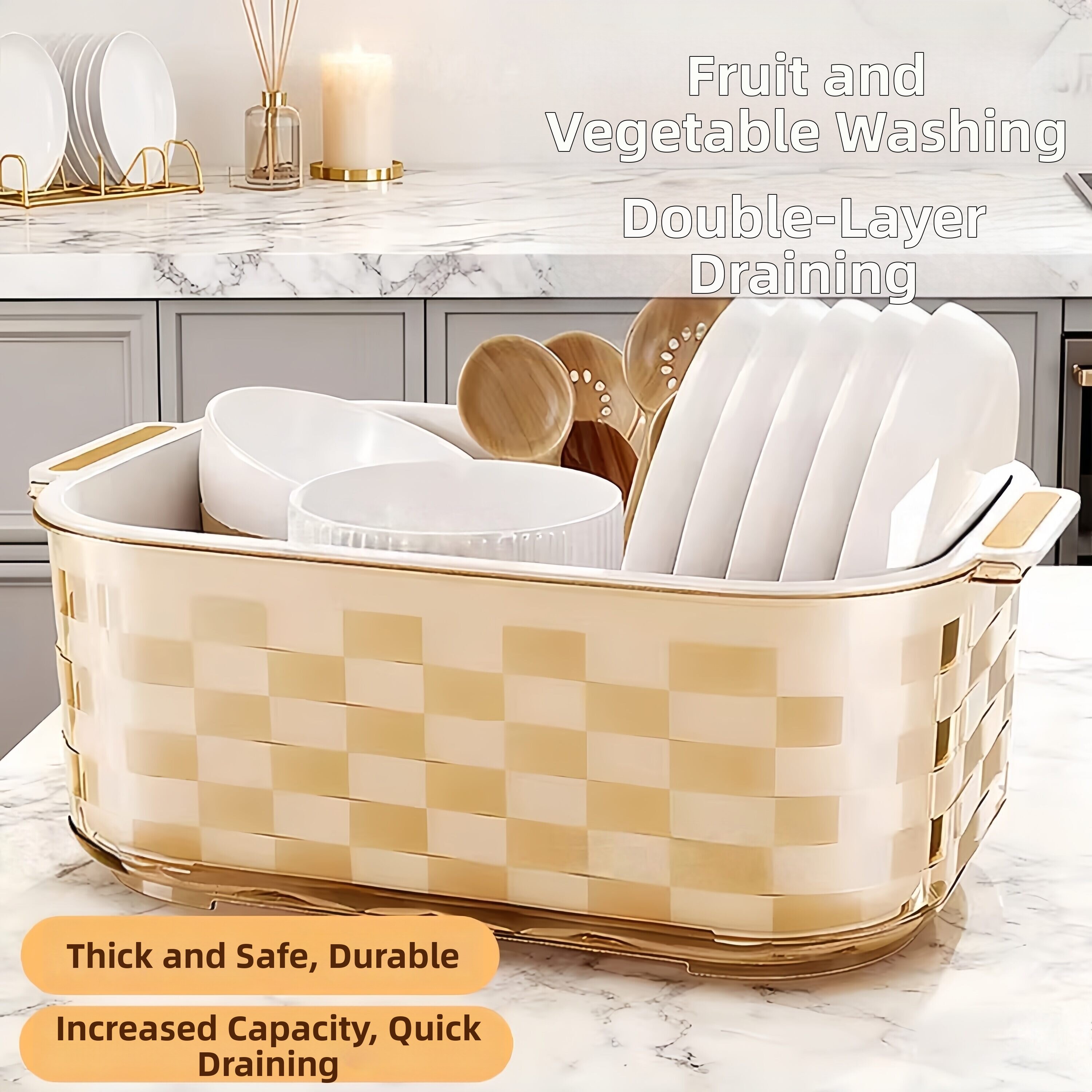 Double Layer Large Capacity Durable Vegetable and Fruit Washing Basket Presyo  717 Piso*Libreng Shipping