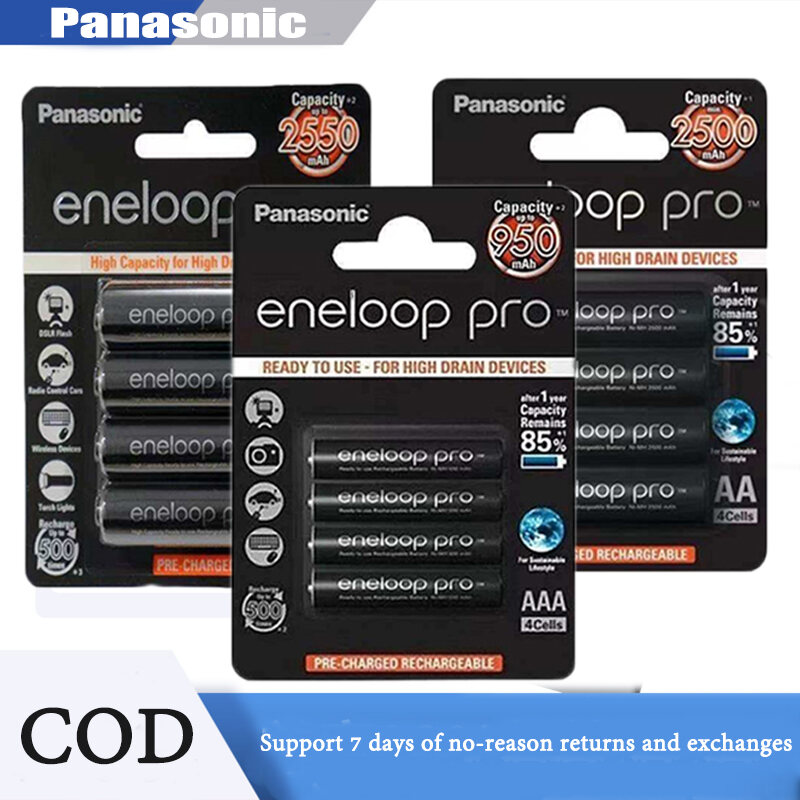 Panasonic Eneloop Pro Rechargeable AA/AAA Batteries - 4 Pack