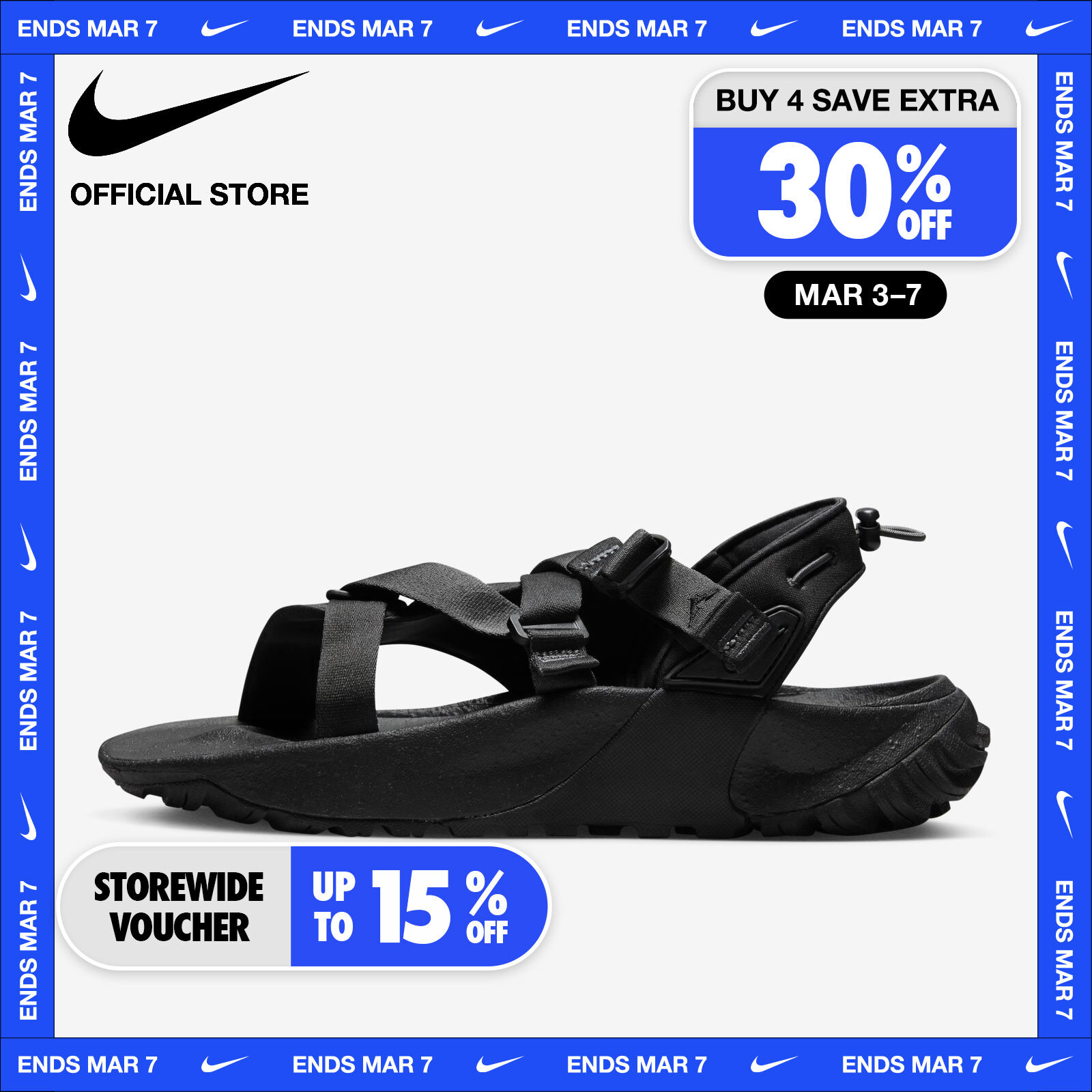 Nike Men s Oneonta Next Nature Sandals Black Lazada PH