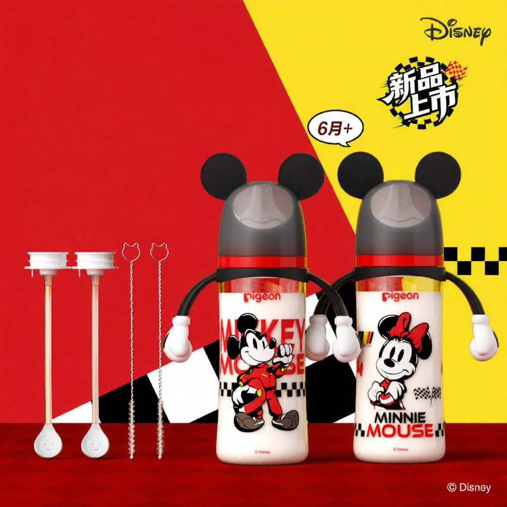 Pigeon | Disney Mickey F1 Racer Wide Mouth Anti-Colic Anti-Choking Newborn PPSU Bottle