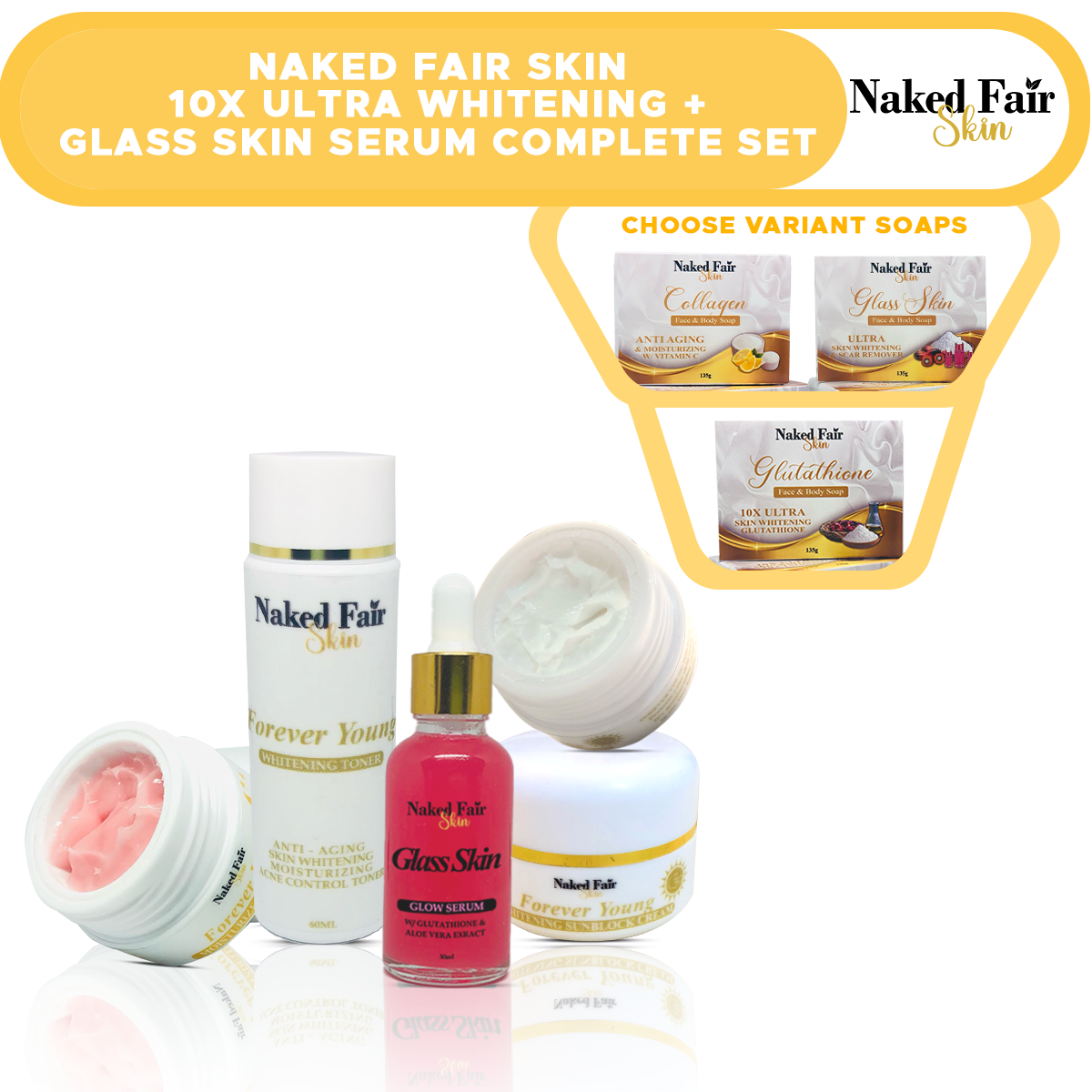 Acne Treatment Set Skin Care Set Naked Fair Skin Set Whitening