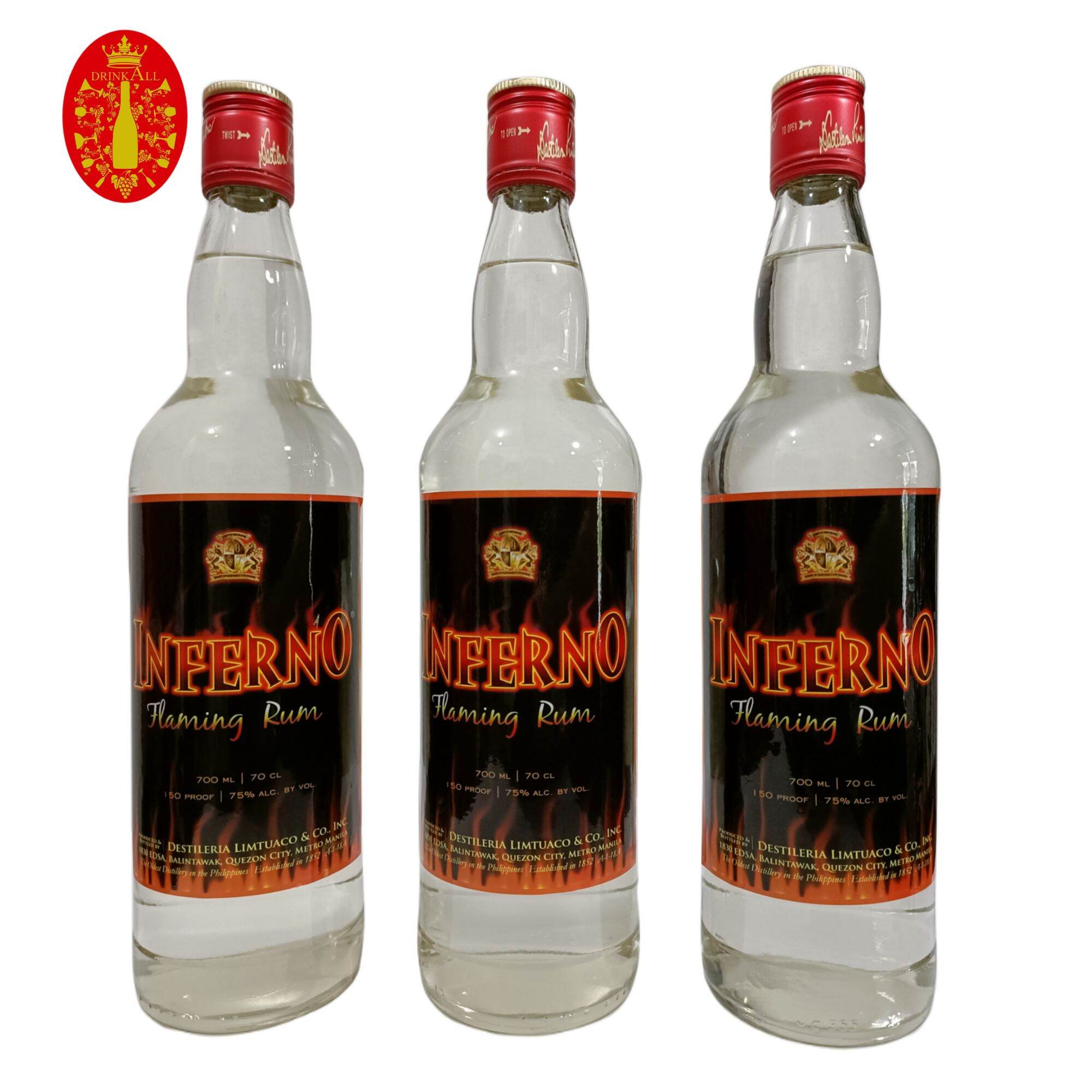 Inferno Flaming Rum 700ml 3 bottles Lazada PH