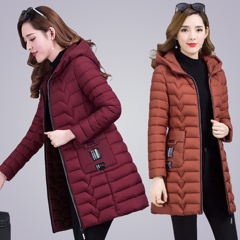 2022 Cotton-Padded Coat Women's Mid-Length Korean-Style Loose BF Thickened Winter Coat plus Size Cotton-Padded Coat Chubby Girl down Cotton-Padded Coat