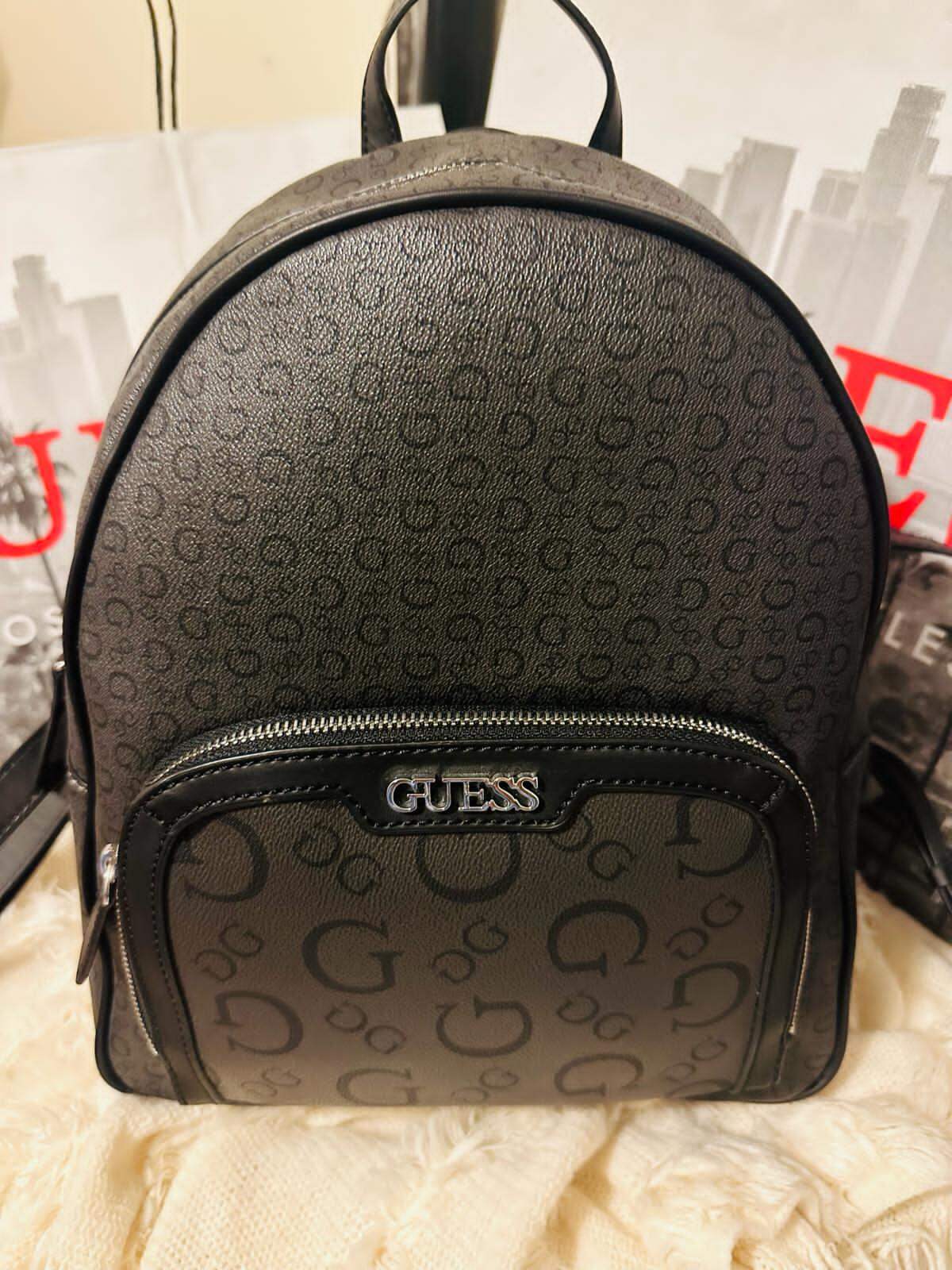 guess mini backpack price philippines Leather Backpack, multiple pockets and zipper by OAK & ELK TAN Soft leather backpack with front zipper and adjustable straps Guess | Bags | Guess