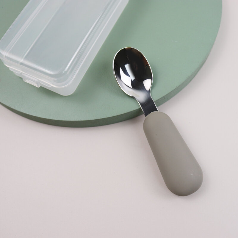 Food Grade Safe Stainless Steel Fork Spoon Set for Baby Self Feeding