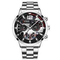 Fashion Mens Watches Luxury Stainless Steel Quartz Wristwatch Calendar Luminous Clock Men Business Casual Watch Reloj Hombre