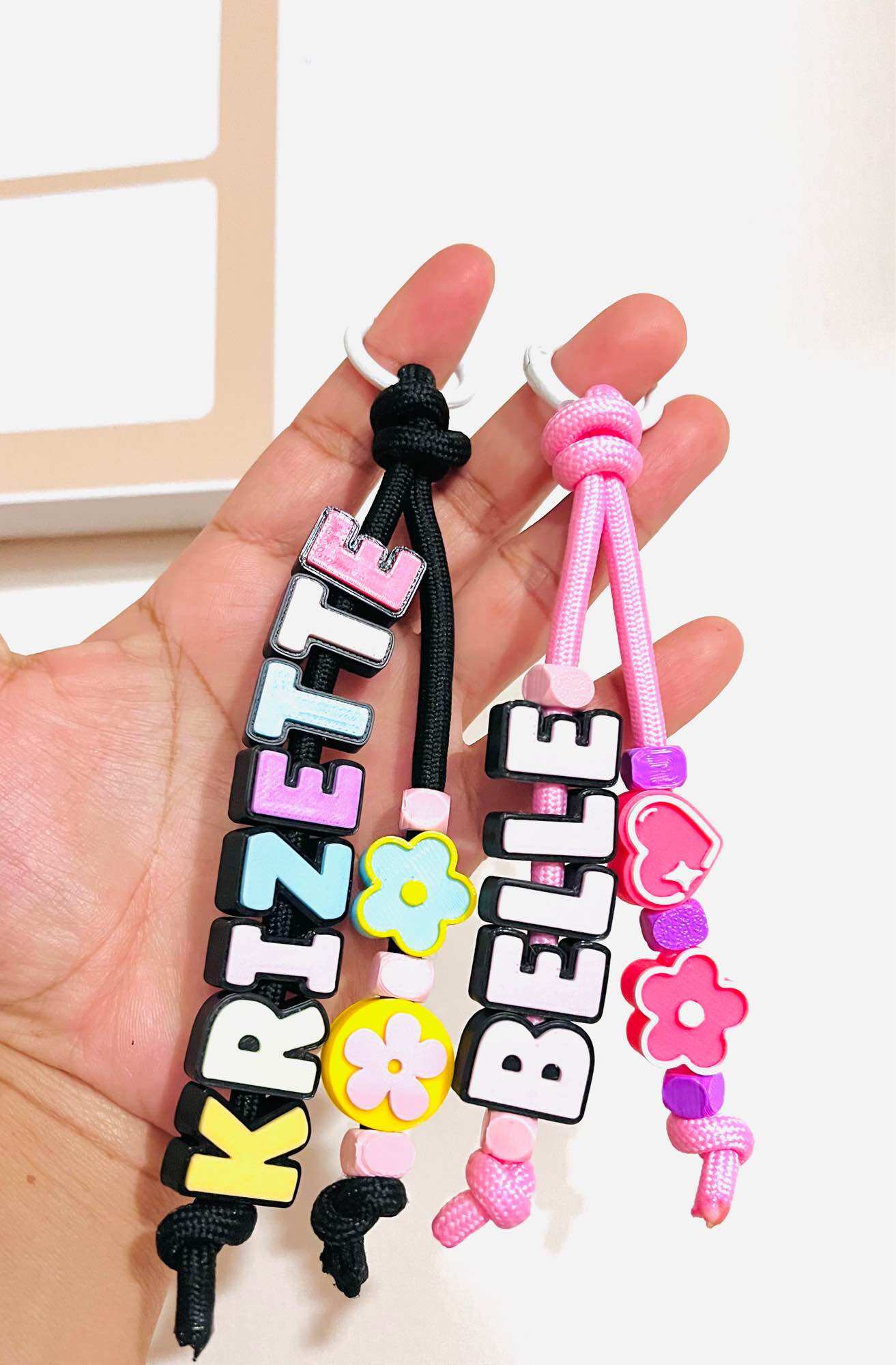 Personalized Name Keychain Chunky Letter | Cute Beaded Letter Keychain | Custom Name Bag Charm for Kids Gifts & Accessories