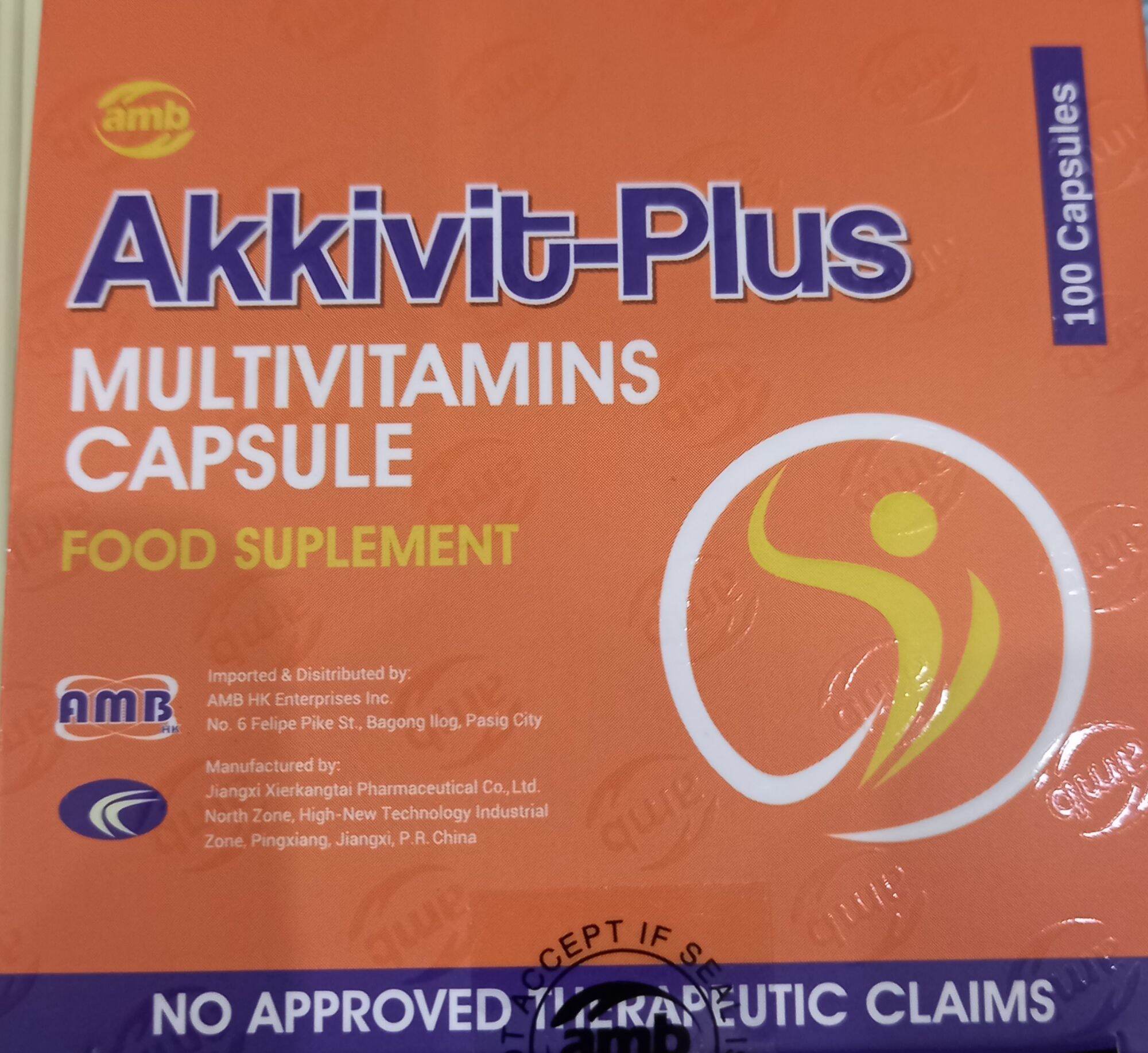 MULTIVITAMINS CAPSULE AKKIVITPLUS BY 100'S CAPSULE Lazada PH