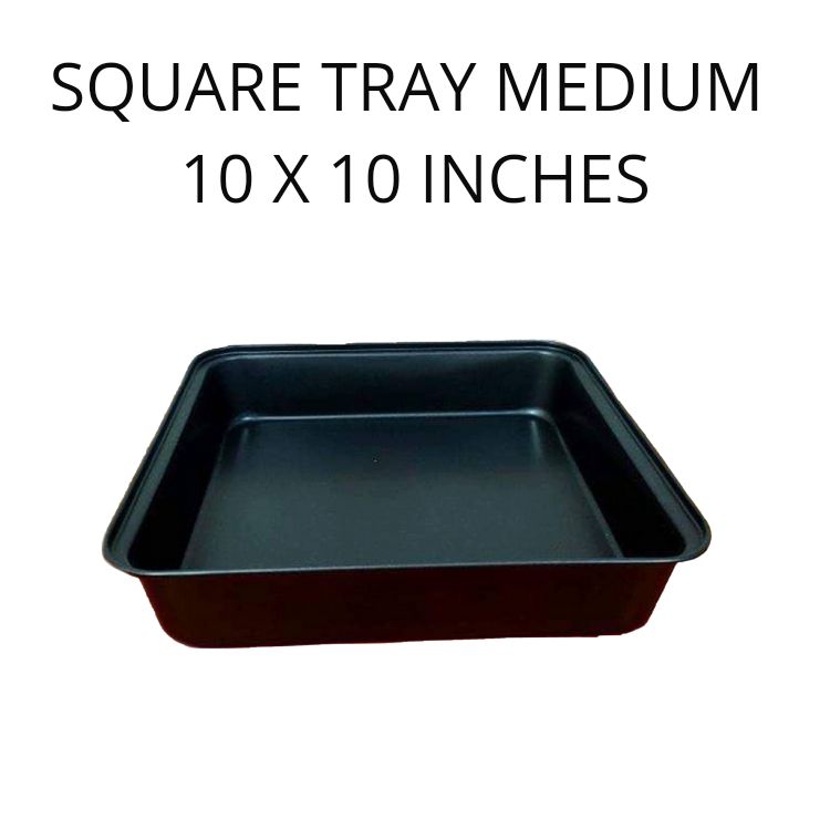 SQUARE TRAY MEDIUM 10X10 INCHES OUTSIDE MEASUREMENT APPROX