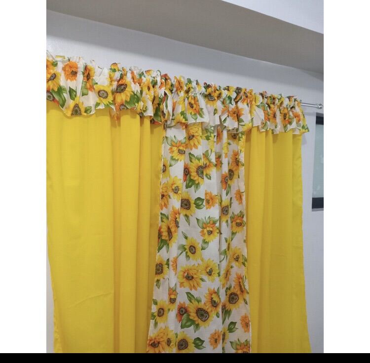 Split Sunflower Printed Curtain Lazada Ph Split Sunflower Printed Curtain Lazada Ph, Yellow Ruffle Curtains