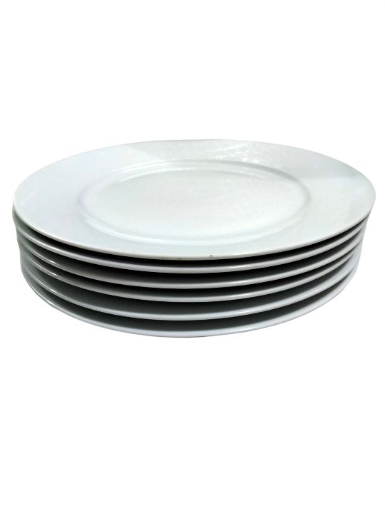 Annovero Dinner Plates 10.5 Inch Diameter Flat Set of 6 Porcelain Plates 