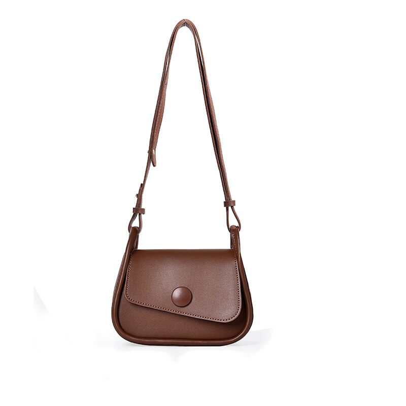 Women Casual Shoulder Bag Solid Pu Leather Wide Bag Strap Cross