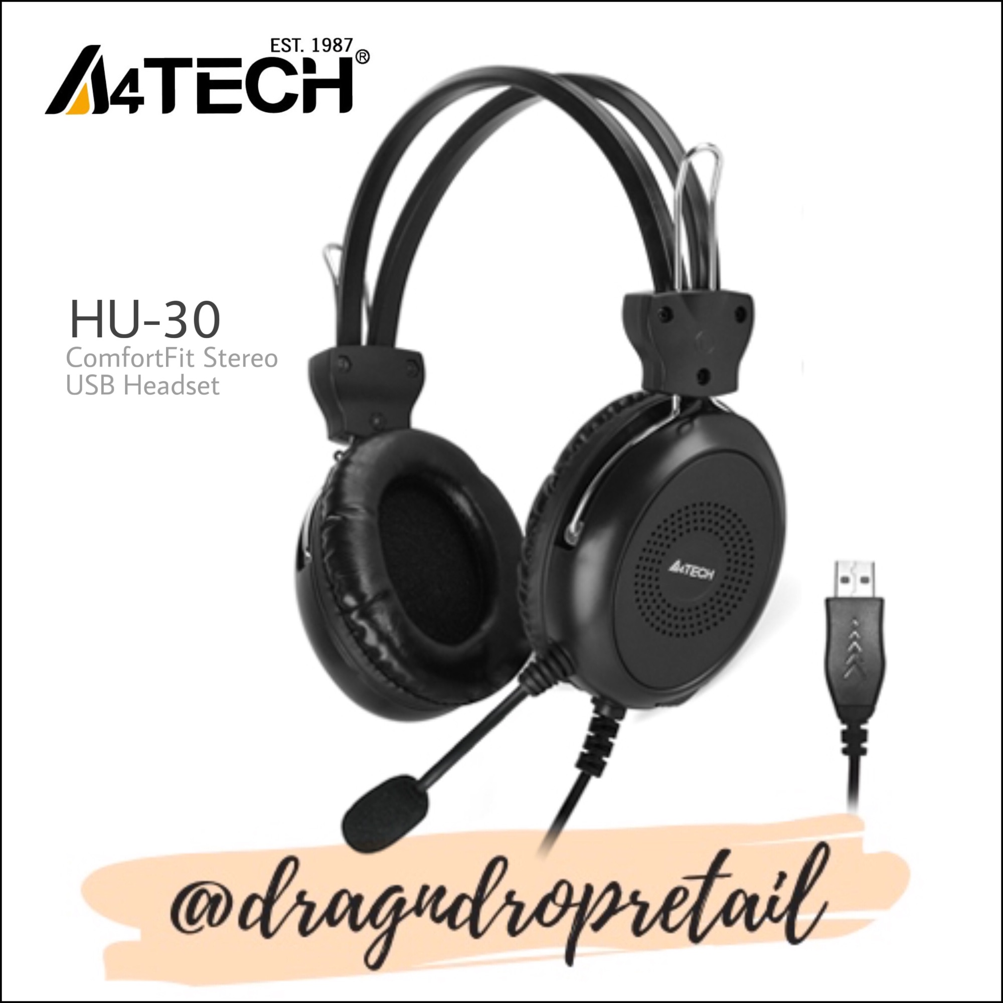 A4TECH ComfortFit Stereo USB Headset with Microphone