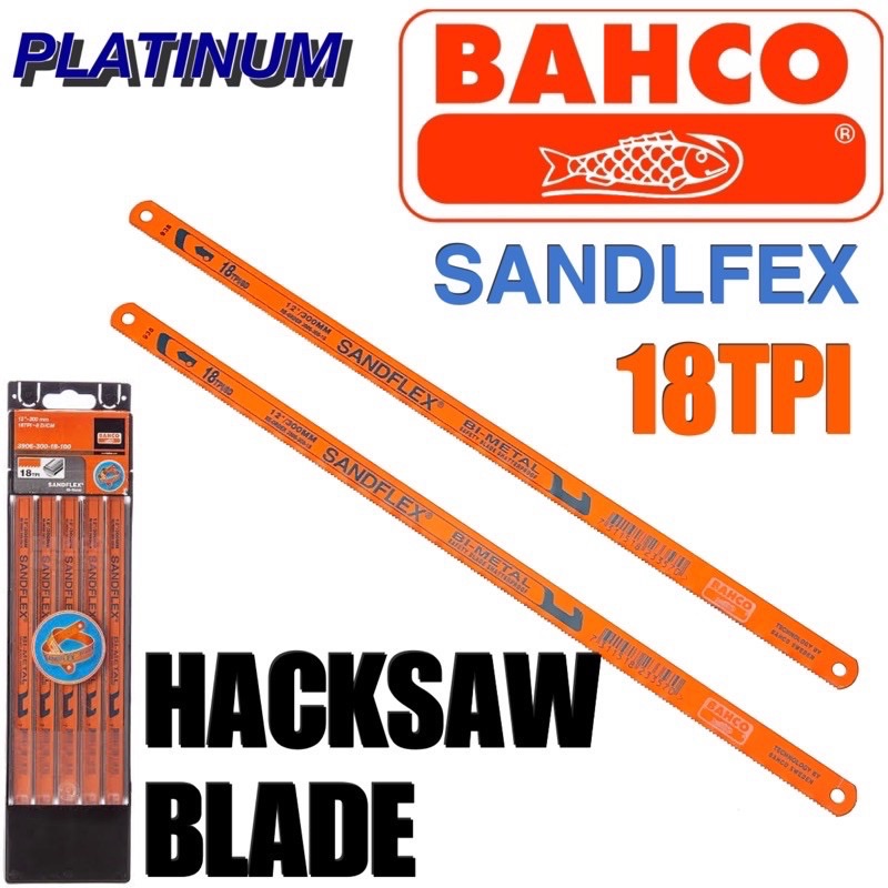 Original SANDFLEX BAHCO Hacksaw Blade | Lagare ng Bakal | 18TPI 12 ...