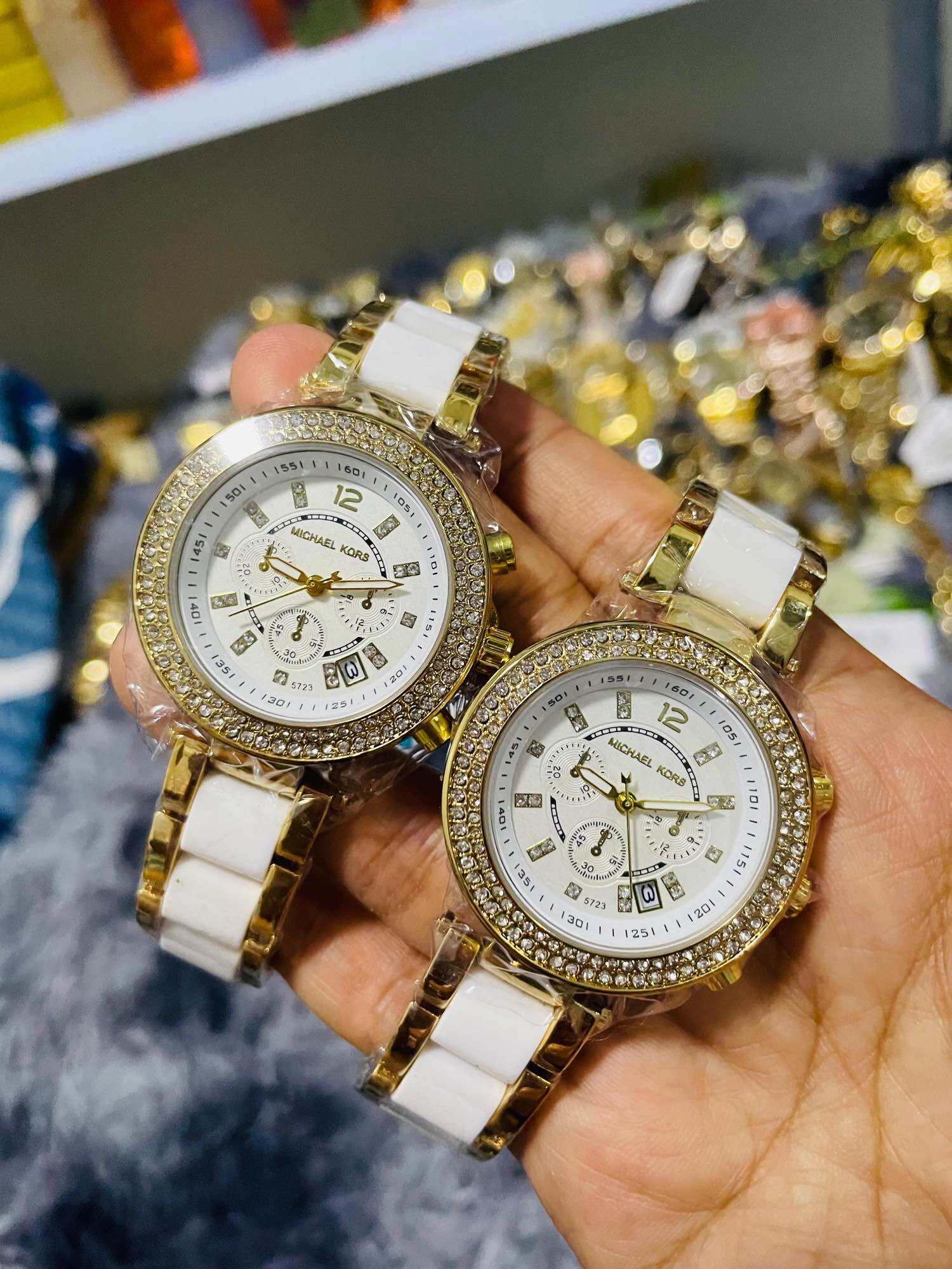 Michael kors white hot sale ceramic watch with crystals