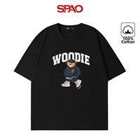 spao | T-Shirt Male Short Sleeve New Arrival 2026 Pure Cotton