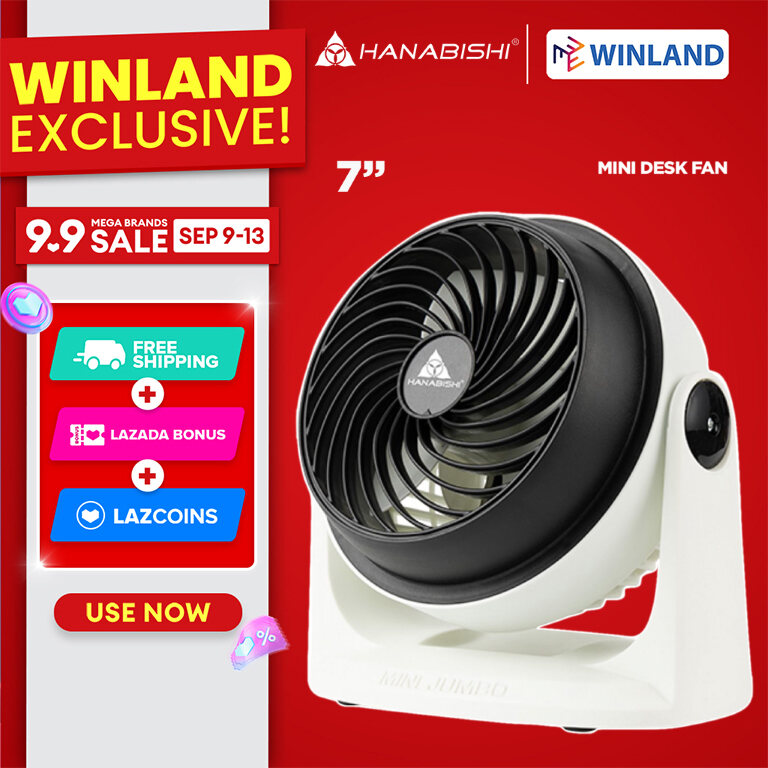 Hanabishi Mini Jumbo Desk Fan - High Velocity Electric Fan