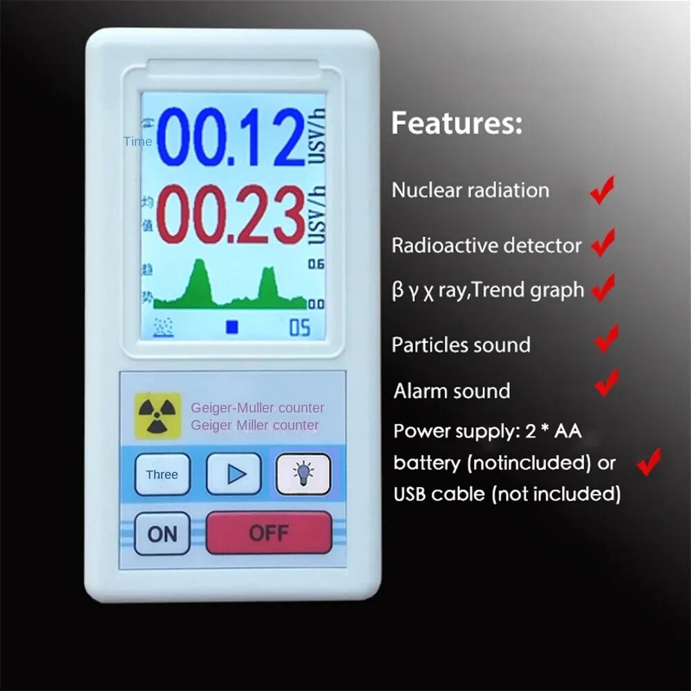 Geiger Counter Nuclear Radiation Detector Personal Dosimeter X-ray Beta Gamma Detector Lcd Radioactive Tester Marble Tools hot