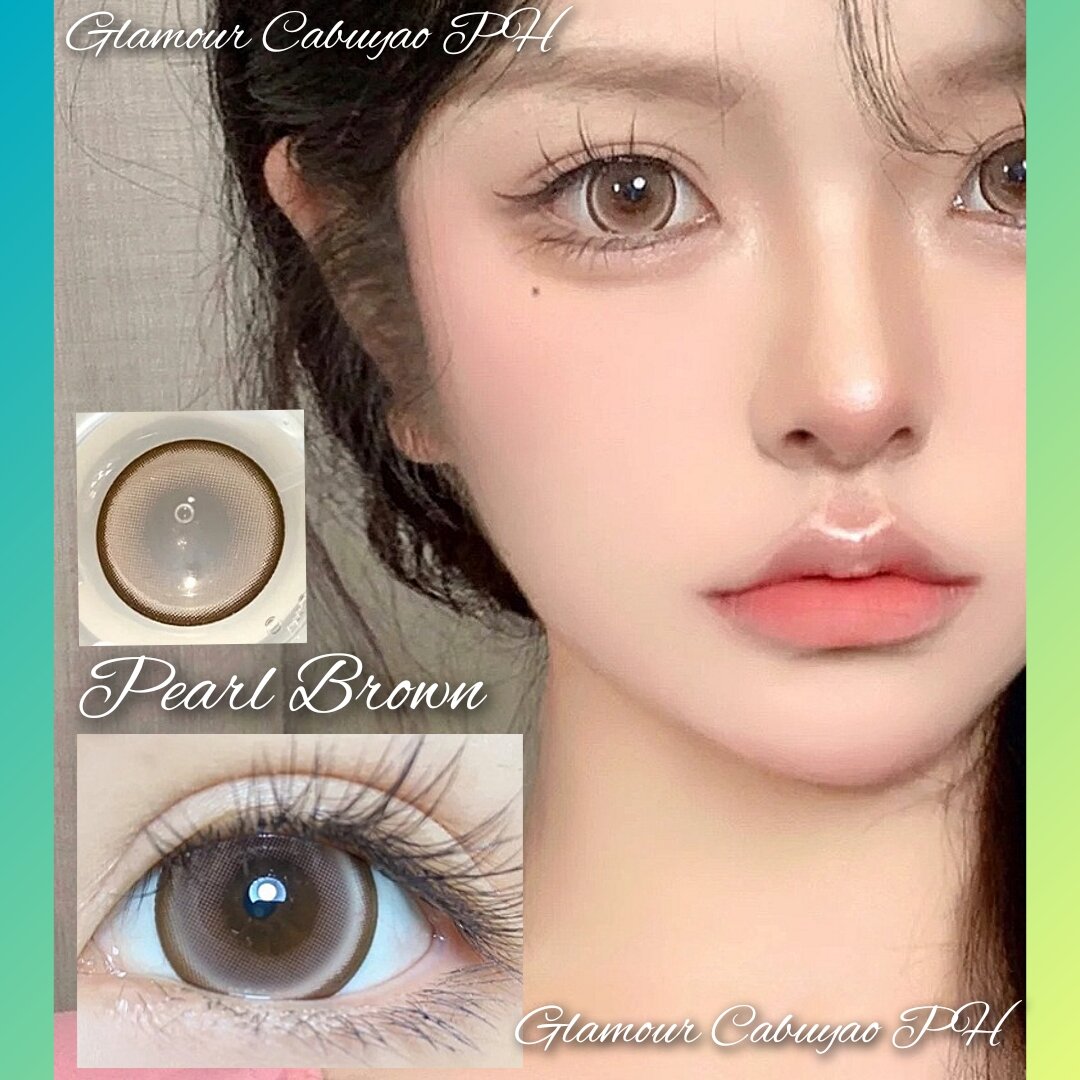 Pearl Brown Doll Eye Contact Lens With Solution And Case Free 60mL 14.50mm With 17mm Effect Doll Eyes Bigger Size Original Sealed And Safe KFDA Approved KGMP And ISO Certified. 