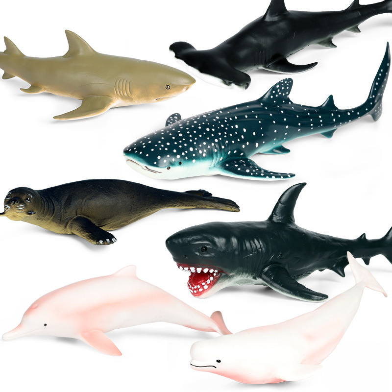 4/6Pcs Great White Shark Whale Dolphin Model Figure Collector Decor Toy Kid Gift 