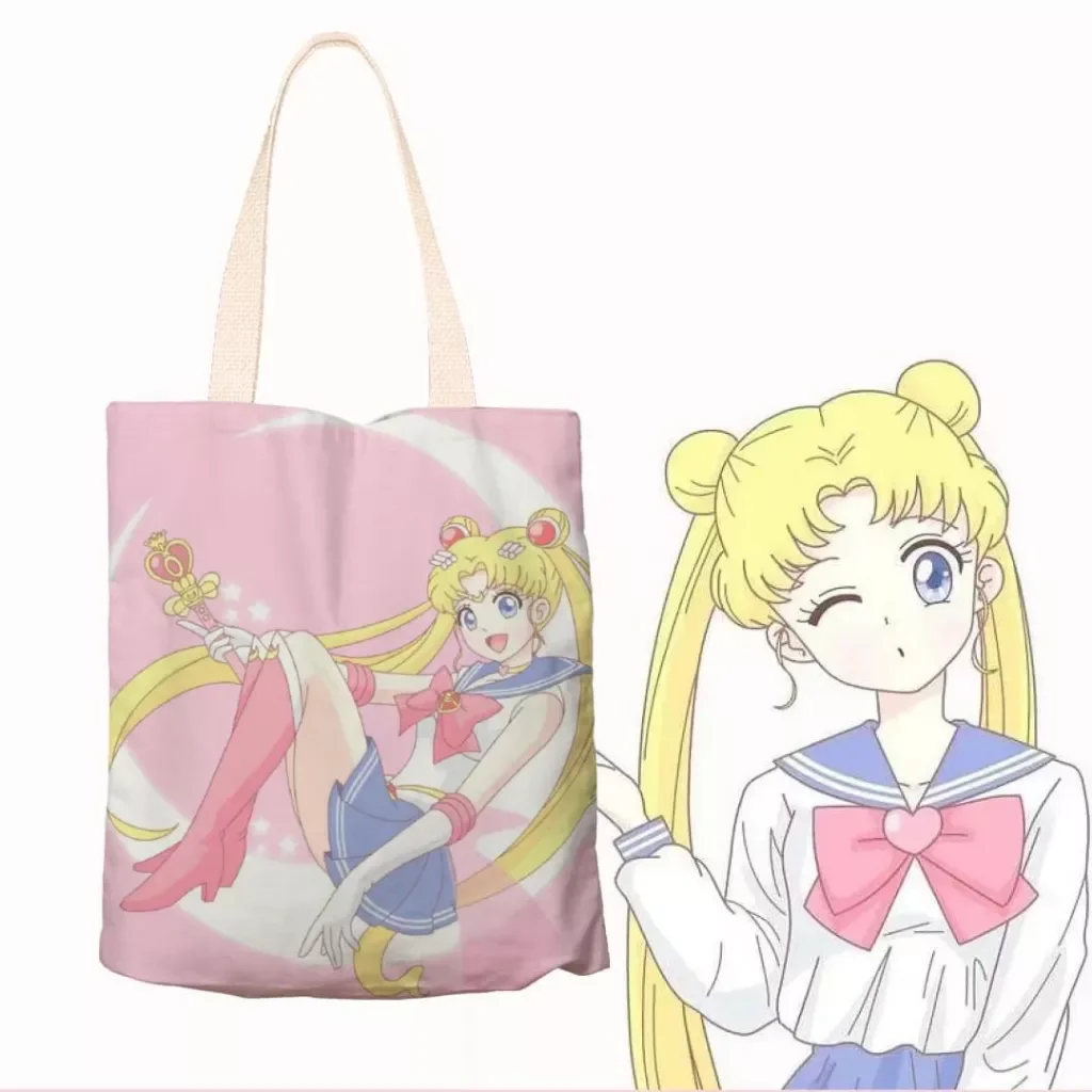 sailor moon canvas tote bag with zipper Lazada PH