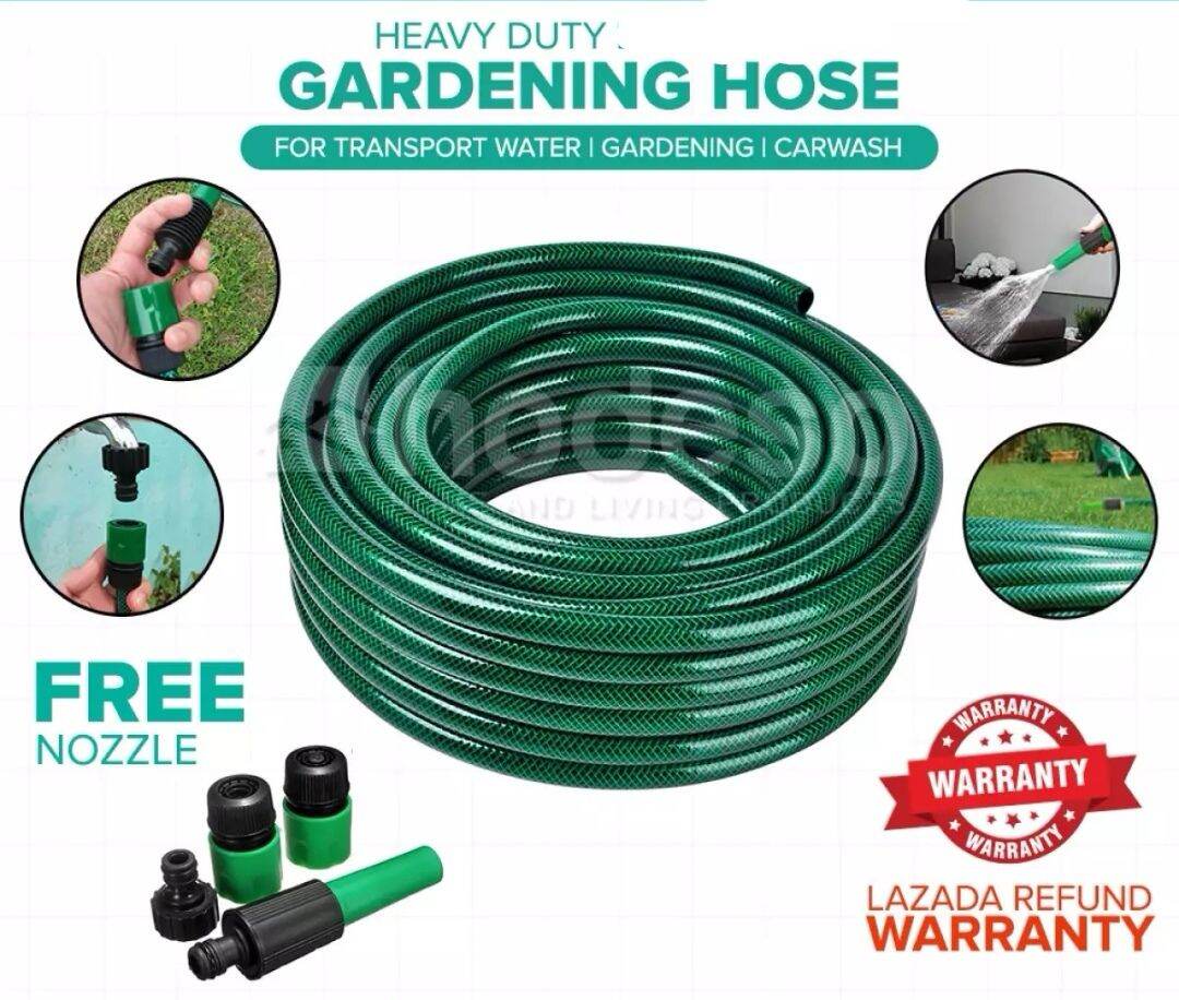 Garden Hose with Spray, (10, 15, 20, 30, 40 Meters) 1/2 Size Heavy Duty  PVC, Complete Water Hose Set with Nozzle Spray Connectors / Adaptors for  Gardening / Washing - Cozy Spaces