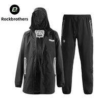 RockBros | Mens Full Body Waterproof Rain Jacket and Pants Set Detachable Cycling Rain Gear for Motorcycle Riding