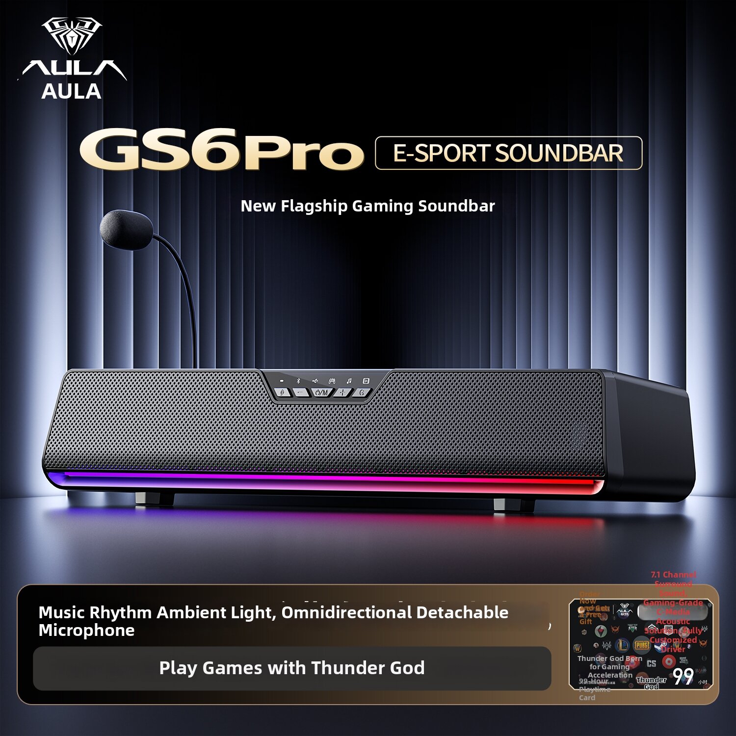 AULA | Gaming Speaker Computer Speaker Bluetooth Wired Microphone