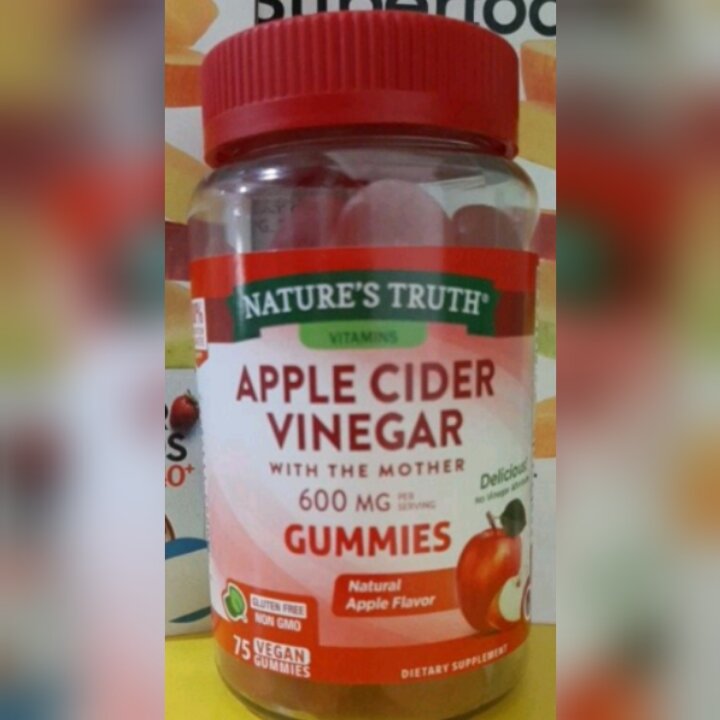 Apple Cider Vinegar 600mg with the Mother 75 Vegan Gummies Natural