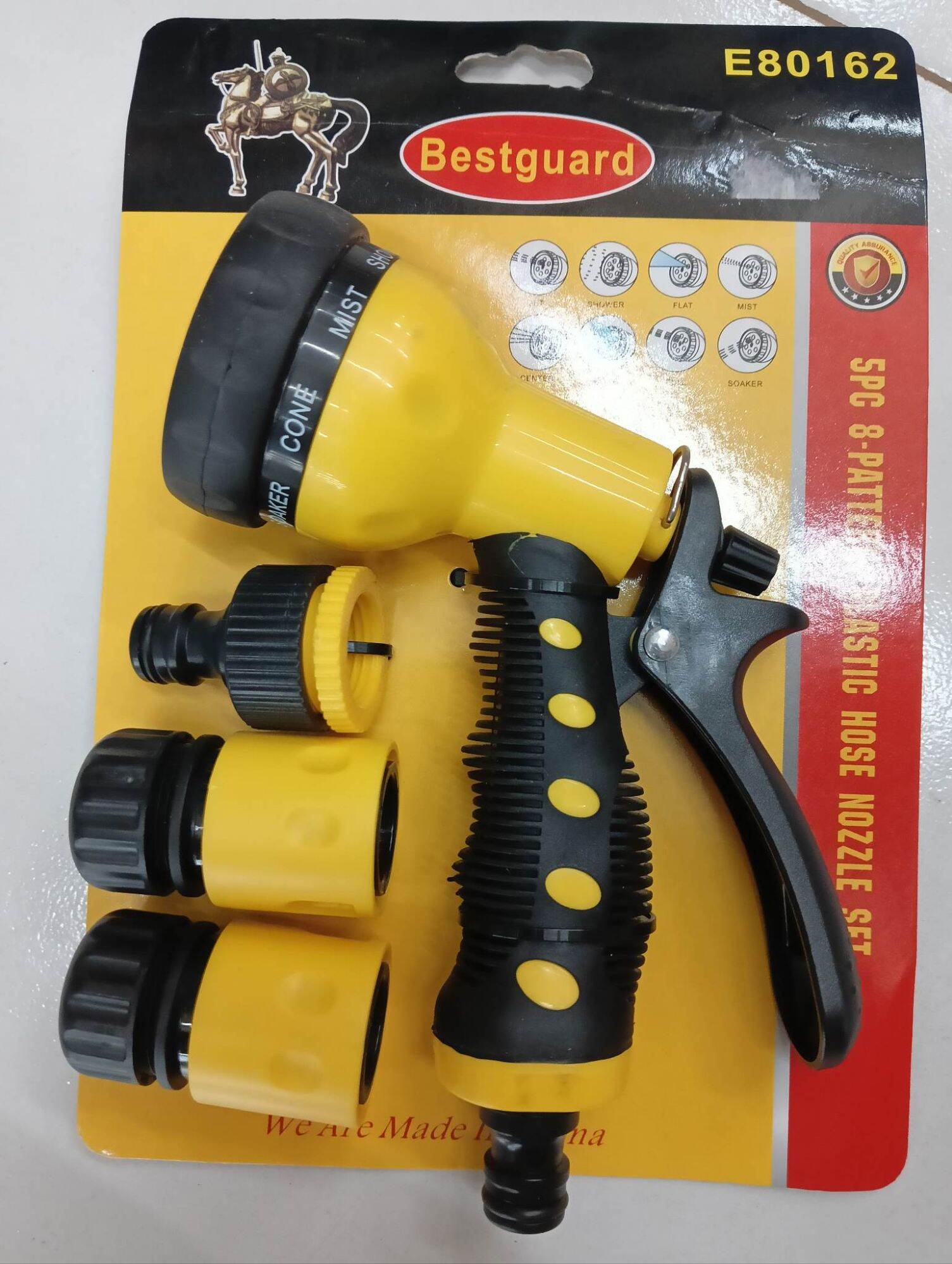 Best Guard Plastic Hose Nozzle Set of 5 Pc Adjustable Plastic Hose. 