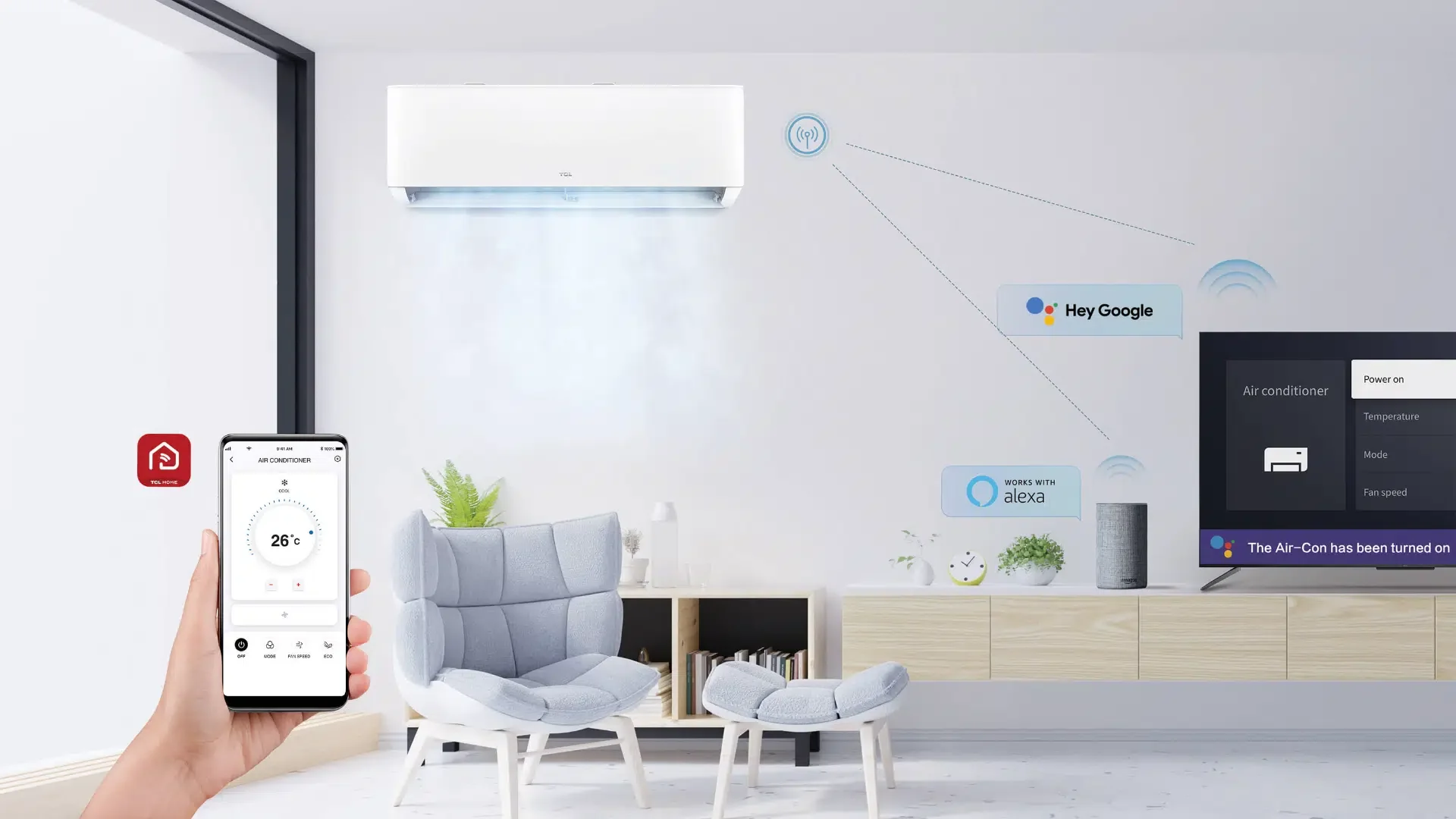 TAC09CSA/MEI TCL 1HP IOT TITAN GOLD SPLIT TYPE INVERTER AIRCON