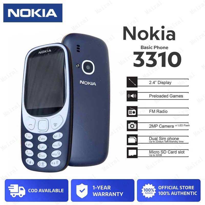 Nokia 3310 Dual Sim Keypad Phones FM Radio Micro SD Support Games Mobile Phone
