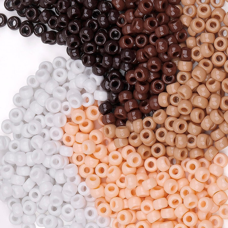 Plastic Pony Beads 1000PCS Bul Pack Bead Set for Bracelets Making Kit Kandi Beads Hair Beads for Braid Beads for Jewelry Making