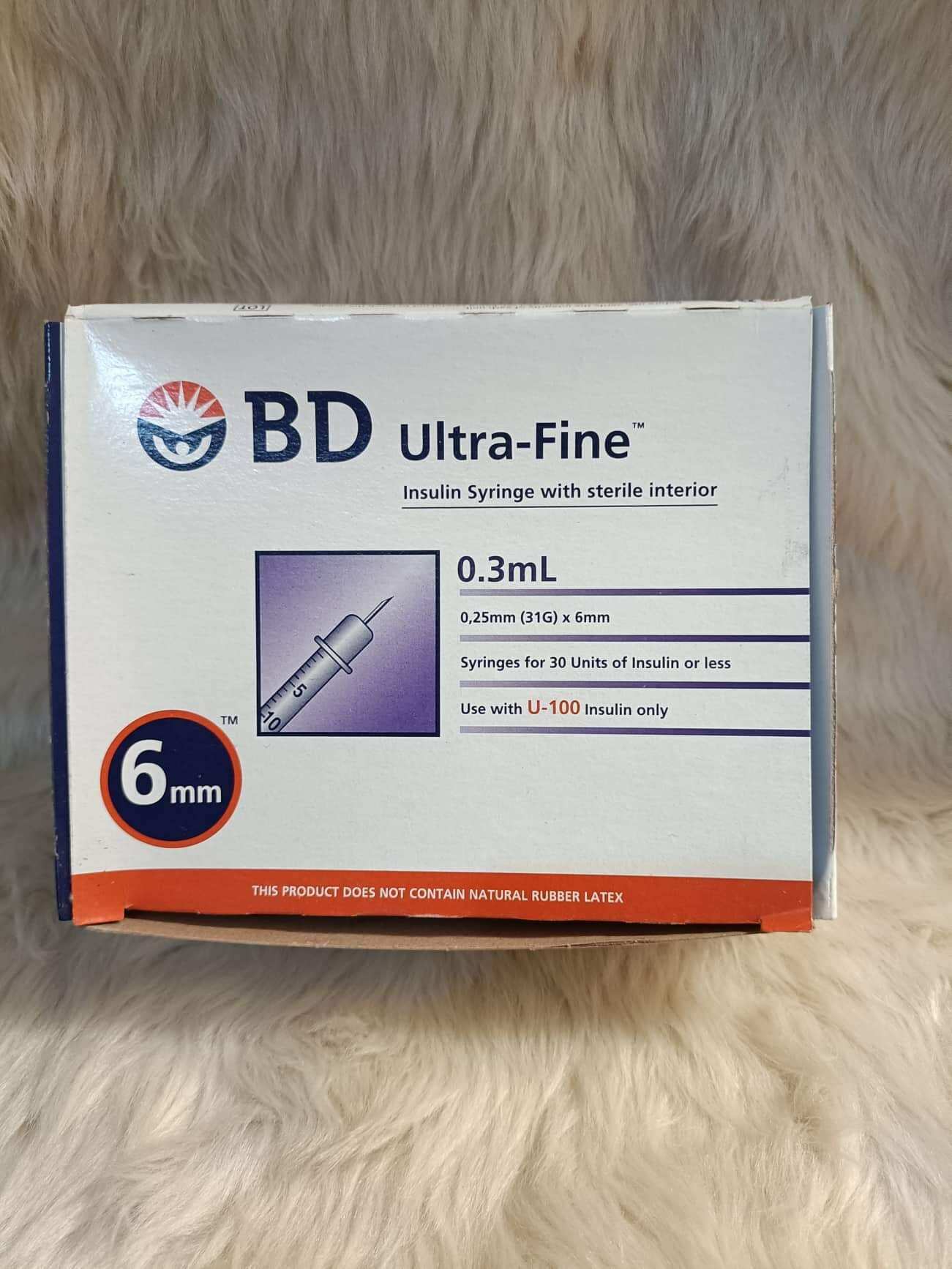 Bd Ultra Fine Insulin Syringe With Sterile Interior 03ml 31g 6mm Lazada Ph 