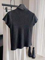 Loowmane | New Autumn Grey Turtleneck Short Sleeve Slim Fit Knitwear