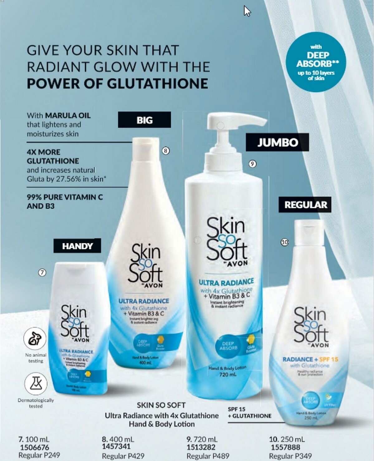 avon liquid foundation with glutathione Dont settle for less on your makeup. Say hello to our NEW Perfect Radiance collection! Infused Ultra Technology that gives your skin a beautiful long lasting radiance. You can also Perfectly Designed To Apply Avon Perfect Radiance Ultra Glutathione