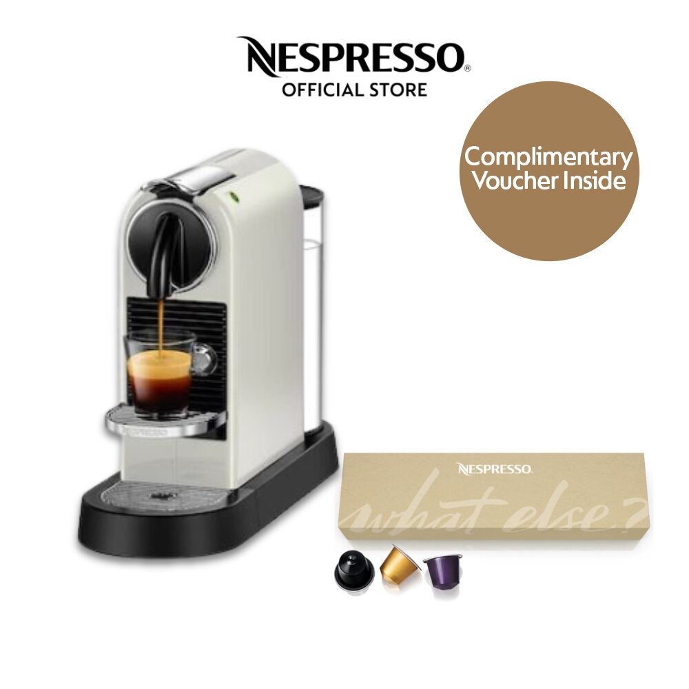 Nespresso CitiZ White Coffee Machine with Capsules