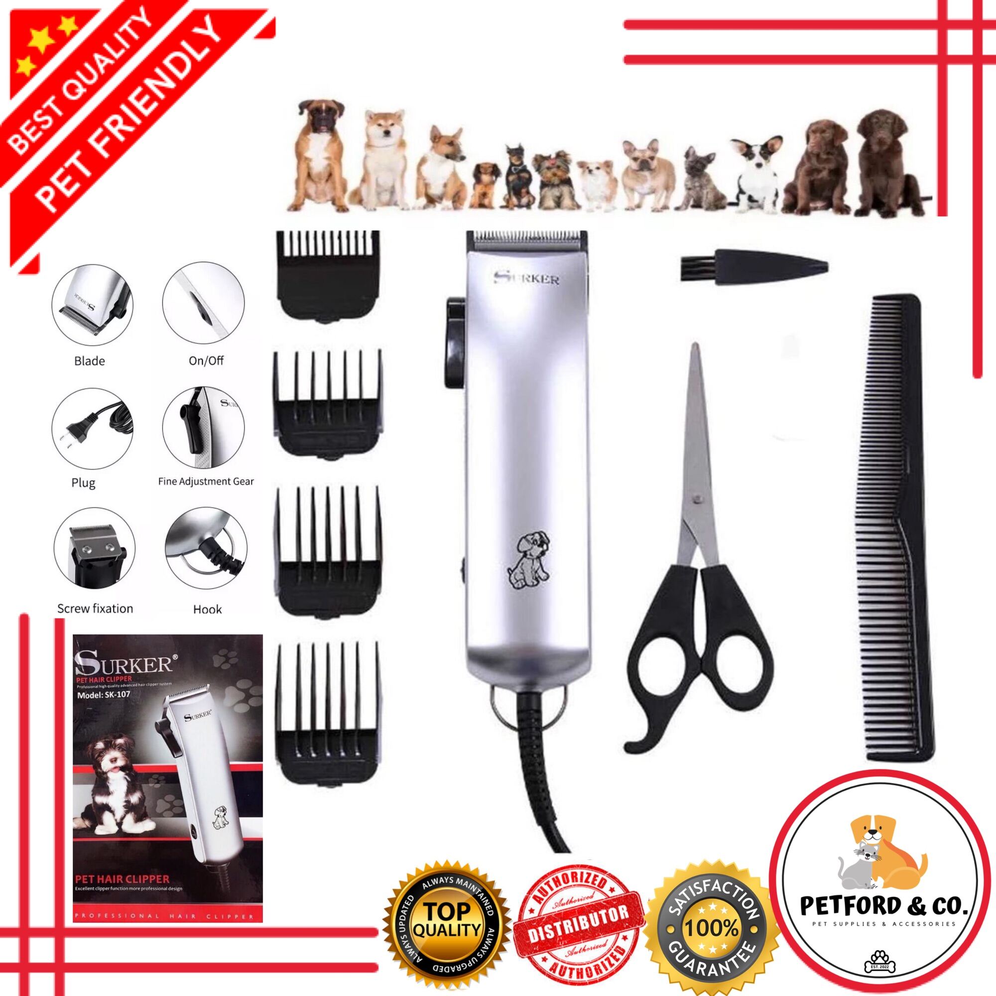 Professional Surker Pet Electric Clipper Razor Pet Razor Lazada PH