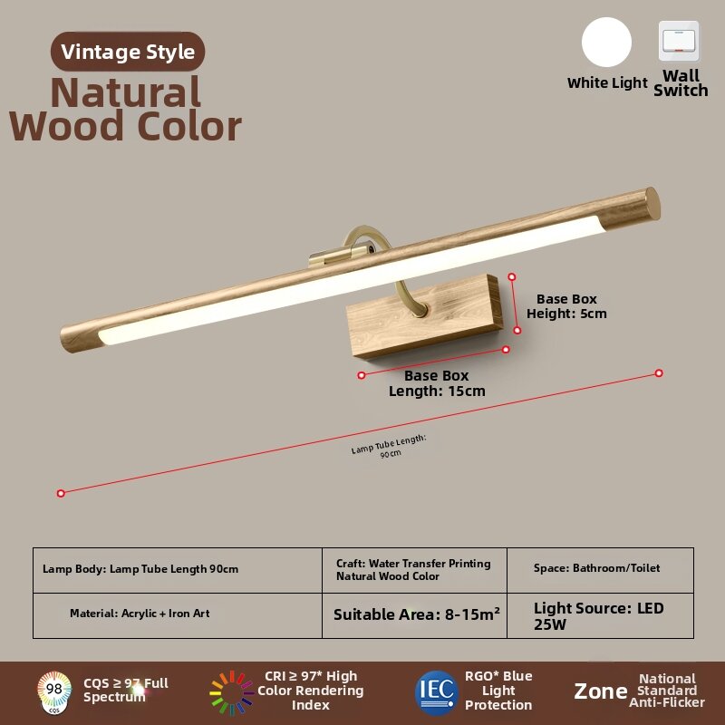 FANZHEN | Bedroom Bathroom Wall Light Antique Copper Finish