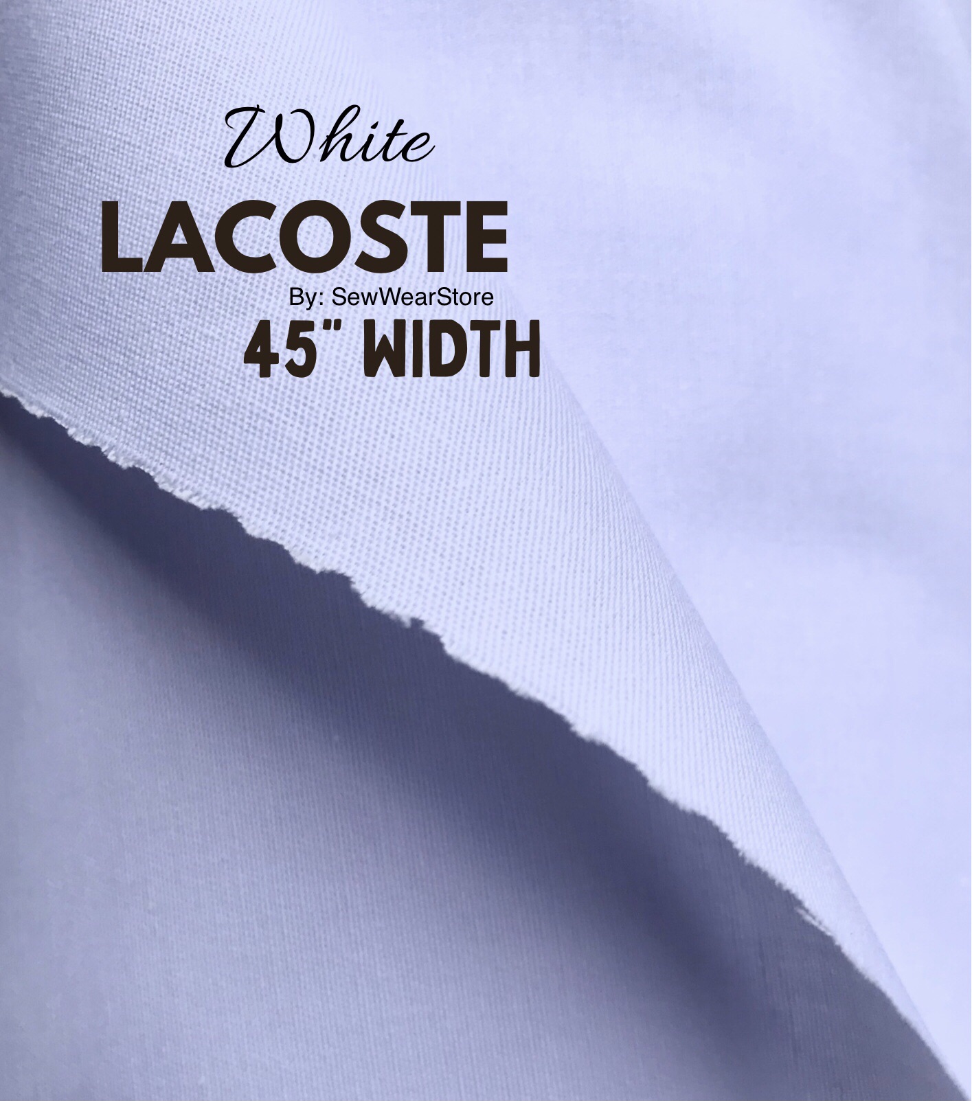 Lacost Fabric Swiss Cotton 45” width by SewWearStore