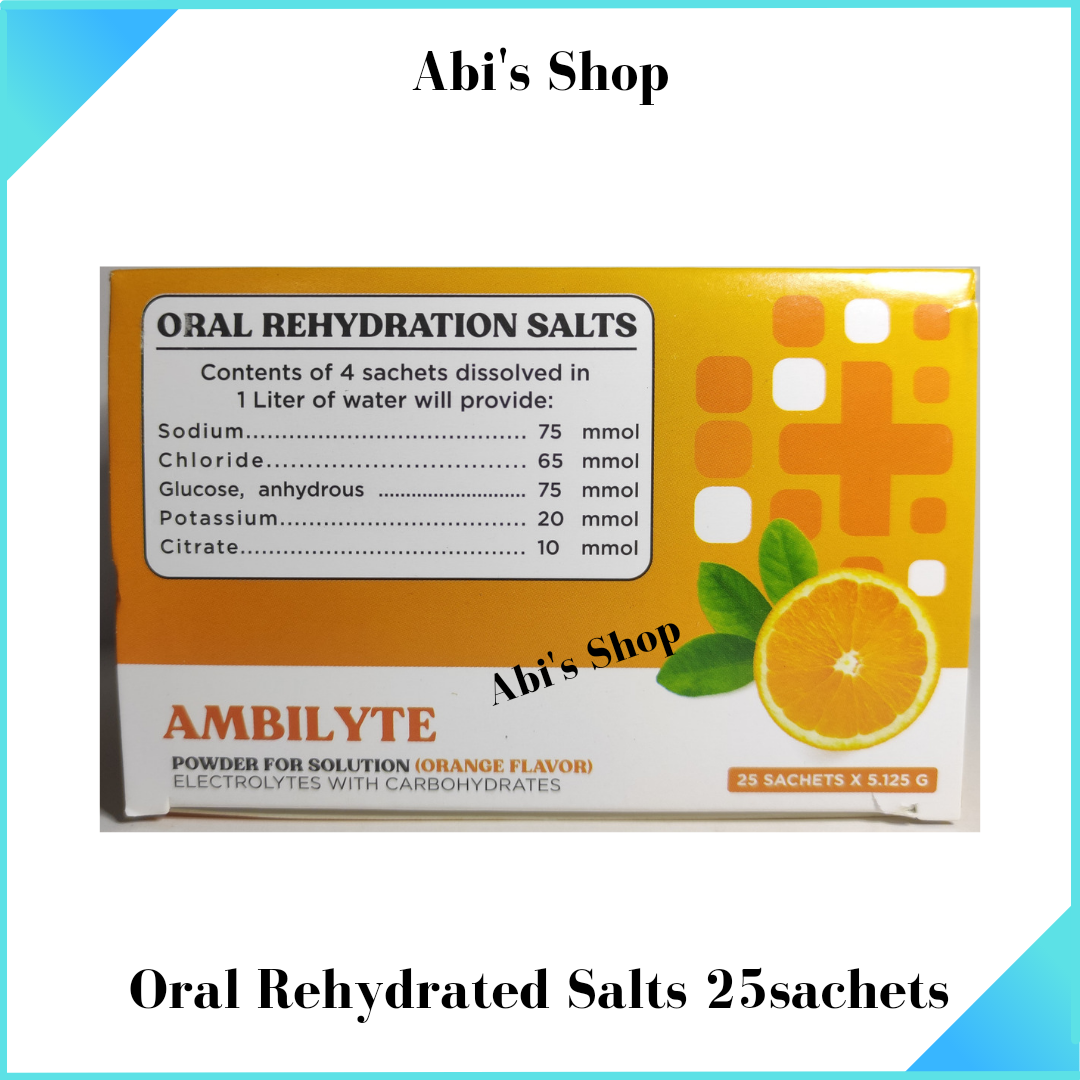 AMBILYTE Oral Rehydration Salts 25's sachet Orange Flavor