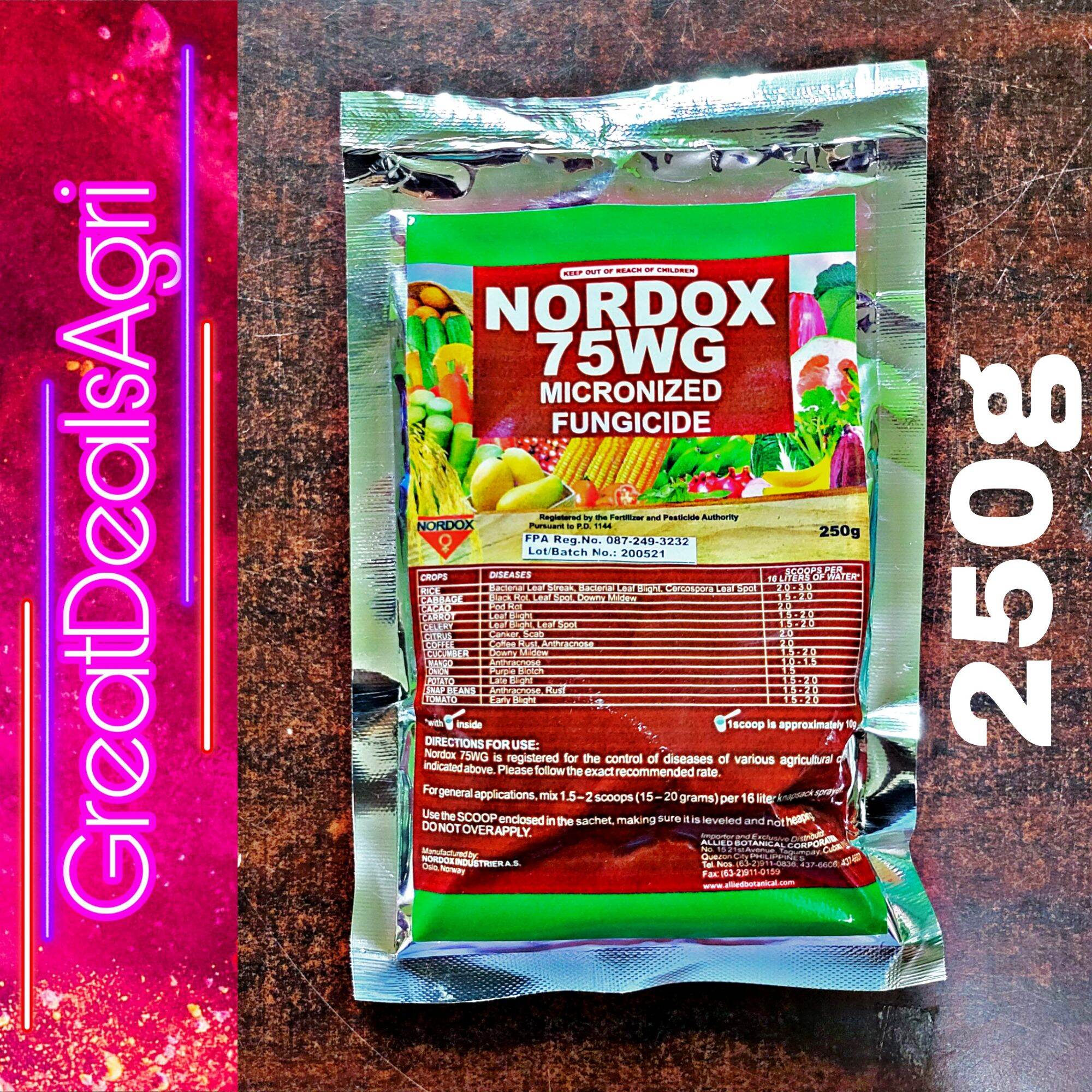 NORDOX 75WG COPPER FUNGICIDE FOR PLANTS AND ORNAMENTALS (250 GRAMS) BY