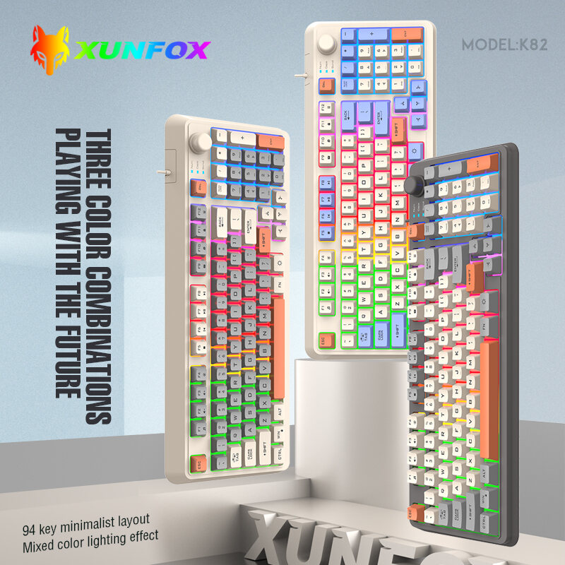 KINYO K82 Gaming Keyboard with Mixed LED Lights